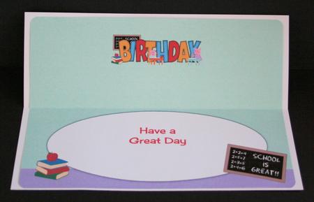 Pinkie Pigs at School Birthday Large Dl Insert by Marion Kimberley-Scott