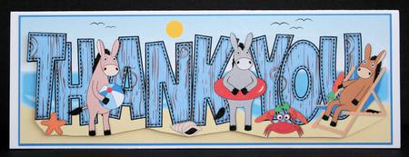 Beach Donkeys Thank You Large Dl by Marion Kimberley-Scott