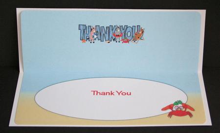 Beach Donkeys Thank You Large Dl Insert by Marion Kimberley-Scott