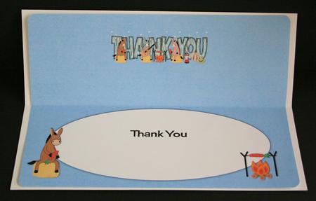 Camping Donkeys Thank You Large Dl Insert by Marion Kimberley-Scott