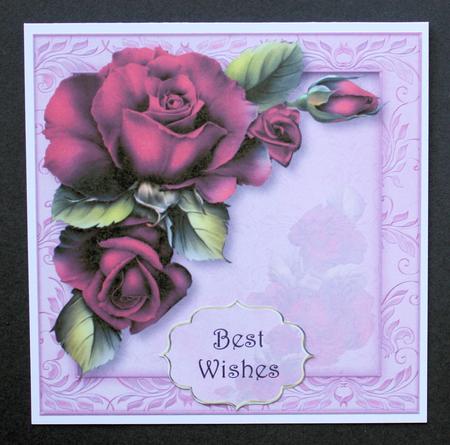 Gorgeous Magenta Roses 8x8 Quick Topper by Marion Kimberley-Scott