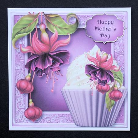 Fabulous Fuschias Cupcake 8x8 Quick Topper by Marion Kimberley-Scott