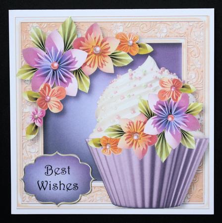 Origami & Pearl Cupcake 8x8 Quick Topper by Marion Kimberley-Scott