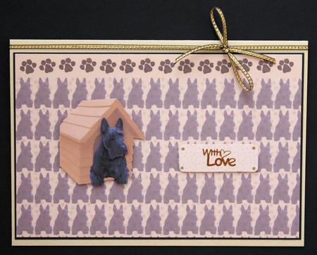 Scottish Terrier in a Kennel Decoupage by Marion Kimberley-Scott
