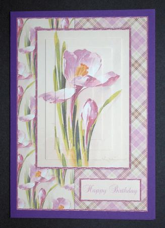 Beautiful Vintage Painted Flower A5 Quick Card by Marion Kimberley-Scott