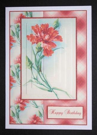Beautiful Vintage Painted Carnation A5 Quick Card by Marion Kimberley-Scott