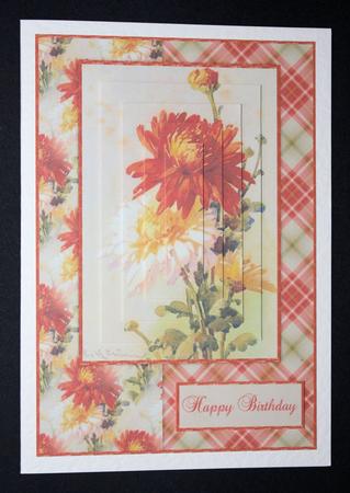 Beautiful Vintage Painted Flowers A5 Quick Card by Marion Kimberley-Scott