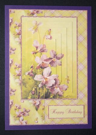 Beautiful Vintage Painted Flowers A5 Quick Card by Marion Kimberley-Scott