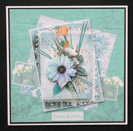 Mixture of Flowers Card with Decoupage by Marion Kimberley-Scott