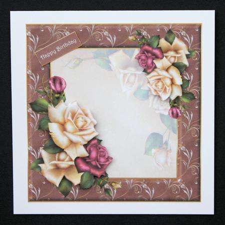 Antigue Rose's Card with Decoupage by Marion Kimberley-Scott