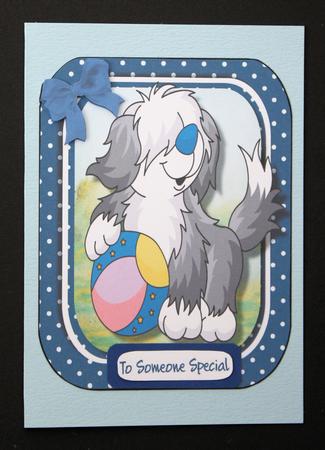 Easel or Topper Rufus the Sheepdog by Marion Kimberley-Scott