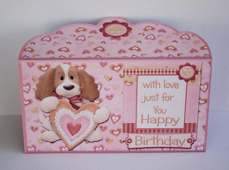 Puppy Love Just for You Birthday Money Wallet Pink by Marion Kimberley-Scott