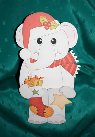 3D on the Shelf Card Kit - Little Christmas Elephant by Marion Kimberley-Scott