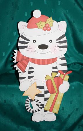 3D on the Shelf Card Kit - Christmas Cat Muffin by Marion Kimberley-Scott