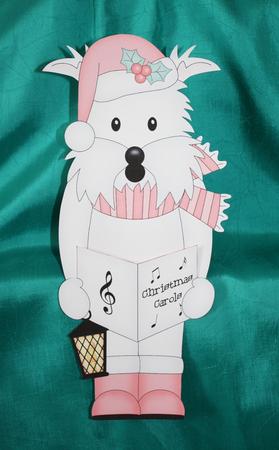 3D on the Shelf Card Kit - Christmas Westie Dog by Marion Kimberley-Scott