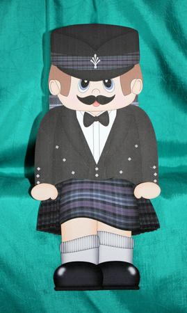 3D on the Shelf Card Kit - Little Scotsman Angus in Kilt by Marion Kimberley-Scott