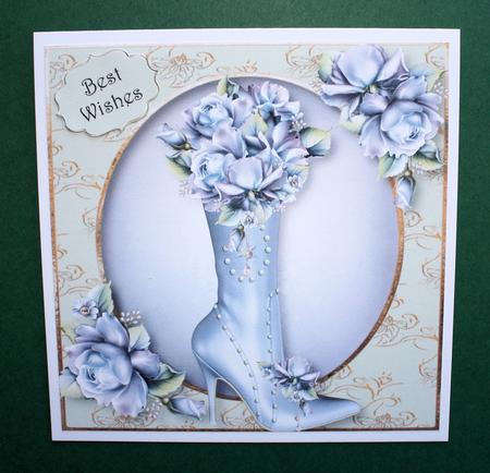 Fabulous Boot & Porcelain Roses 8x8 Quick Topper by Marion Kimberley-Scott