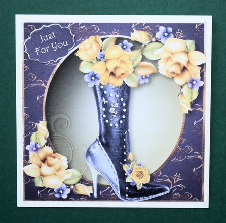 Fabulous Boot & Yellow Roses 8x8 Quick Topper by Marion Kimberley-Scott