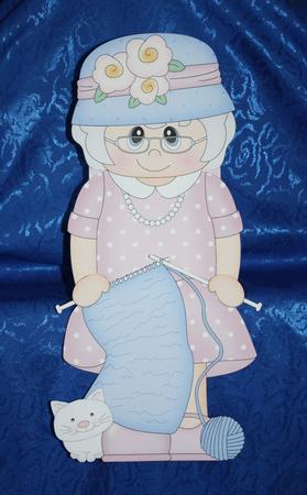 3D on the Shelf Card Kit - Gossip Galz - Knitting Nelly by Marion Kimberley-Scott