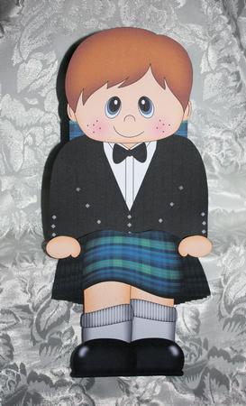3D on the Shelf Card Kit - Little Scotsman Lachlan in Kilt by Marion Kimberley-Scott