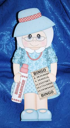 3D on the Shelf Card Kit - Gossip Galz - Old Lady Bingo Bess by Marion Kimberley-Scott