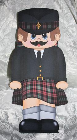3D on the Shelf Card Kit - Little Scotsman Donal in Kilt by Marion Kimberley-Scott