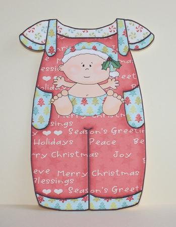 Babyjumper Shape Card Kit First Christmas Boy Red 522 by Marion Kimberley-Scott