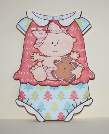 Babyjumper Shape Card Kit First Christmas Girl Red 519 by Marion Kimberley-Scott