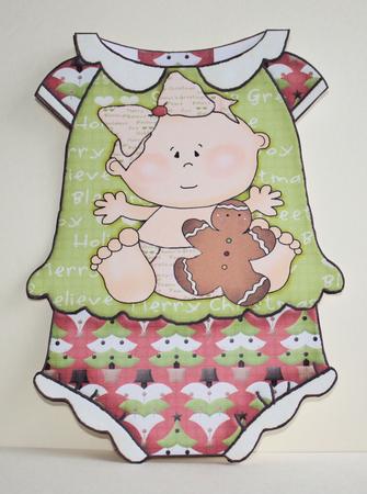 Babyjumper Shape Card Kit First Christmas Girl Green 520 by Marion Kimberley-Scott