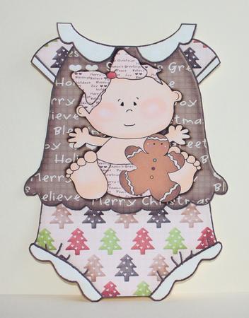 Babyjumper Shape Card Kit First Christmas Girl Brown 521 by Marion Kimberley-Scott