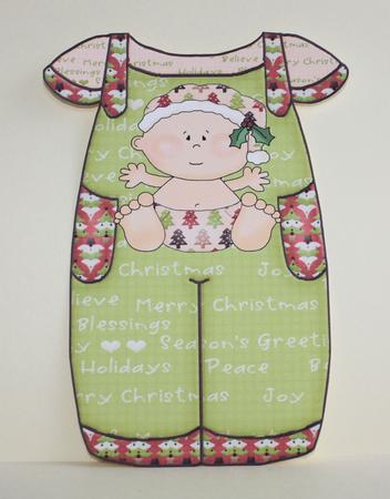 Babyjumper Shape Card Kit First Christmas Boy Green 523 by Marion Kimberley-Scott