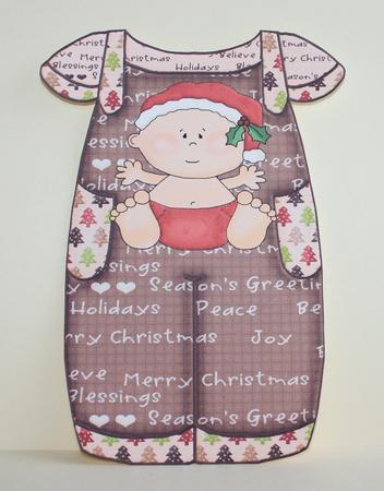 Babyjumper Shape Card Kit First Christmas Boy Brown 524 by Marion Kimberley-Scott