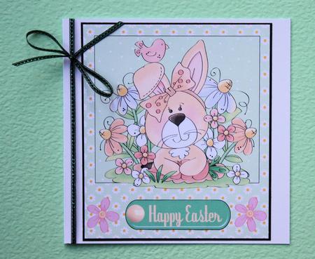 Large Easter Bunny Card Front by Marion Kimberley-Scott