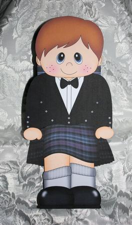3D on the Shelf Card Kit - Little Scotsman Adrian in Kilt by Marion Kimberley-Scott