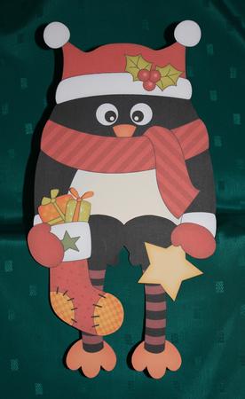 3D on the Shelf Card Kit - Little Christmas Penguin Stocking by Marion Kimberley-Scott
