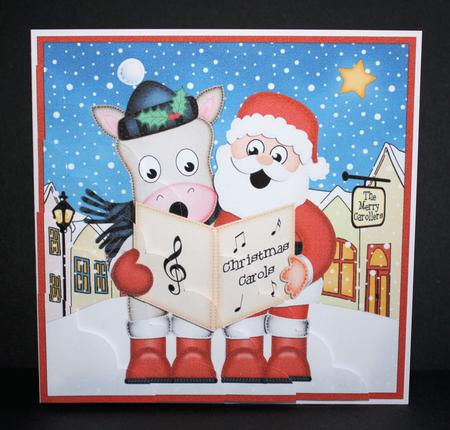 Singing Santa & Gigi Merry Carollers Scallop Corner by Marion Kimberley-Scott