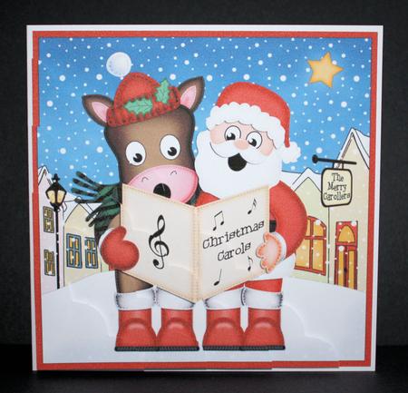 Singing Santa & Gigi Merry Carollers Scallop Corner by Marion Kimberley-Scott