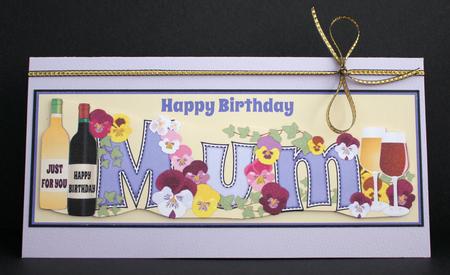 Bright Flowers & Wine Mum Large Dl by Marion Kimberley-Scott
