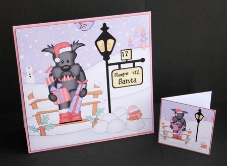 3D Xmas Hamish Scottie Dog Sleeps Till Santa Countdown Card by Marion Kimberley-Scott