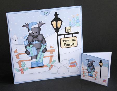 3D Xmas Hamish Scottie Dog Sleeps Till Santa Countdown Card by Marion Kimberley-Scott