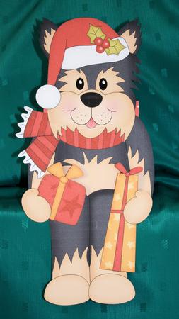 3D on the Shelf Card Kit - Little Christmas Yorkie Dog by Marion Kimberley-Scott