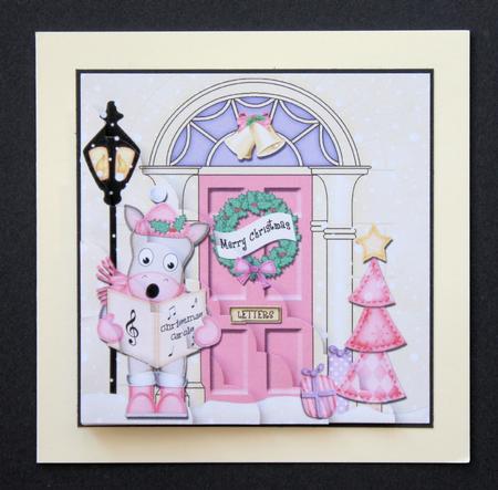 Christmas Gigi Horse Scallop Corner Stacker Topper by Marion Kimberley-Scott