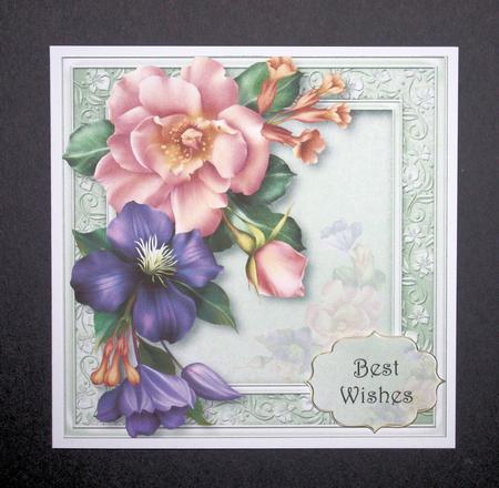 Beautiful Rose & Clematis 8x8 Quick Topper by Marion Kimberley-Scott