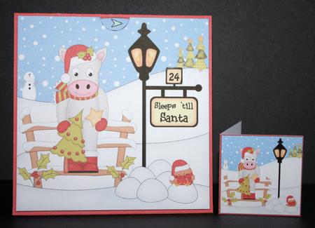 3D Xmas Gigi Horse Sleeps Till Santa Countdown Card by Marion Kimberley-Scott