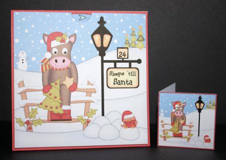 3D Xmas Gigi Horse Sleeps Till Santa Countdown Card by Marion Kimberley-Scott