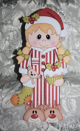 3D on the Shelf Card Kit - Little Christmas Pyjama Girl by Marion Kimberley-Scott