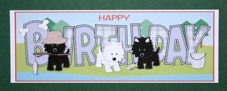 Fishing Jazz Dogs Birthday Large Dl by Marion Kimberley-Scott