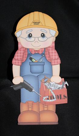 3D on the Shelf Card Kit - Little Old Man Handyman Les by Marion Kimberley-Scott