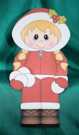 3D on the Shelf Card Kit - Little Christmas Eskimo Girl by Marion Kimberley-Scott