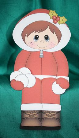 3D on the Shelf Card Kit - Little Christmas Eskimo Boy by Marion Kimberley-Scott
